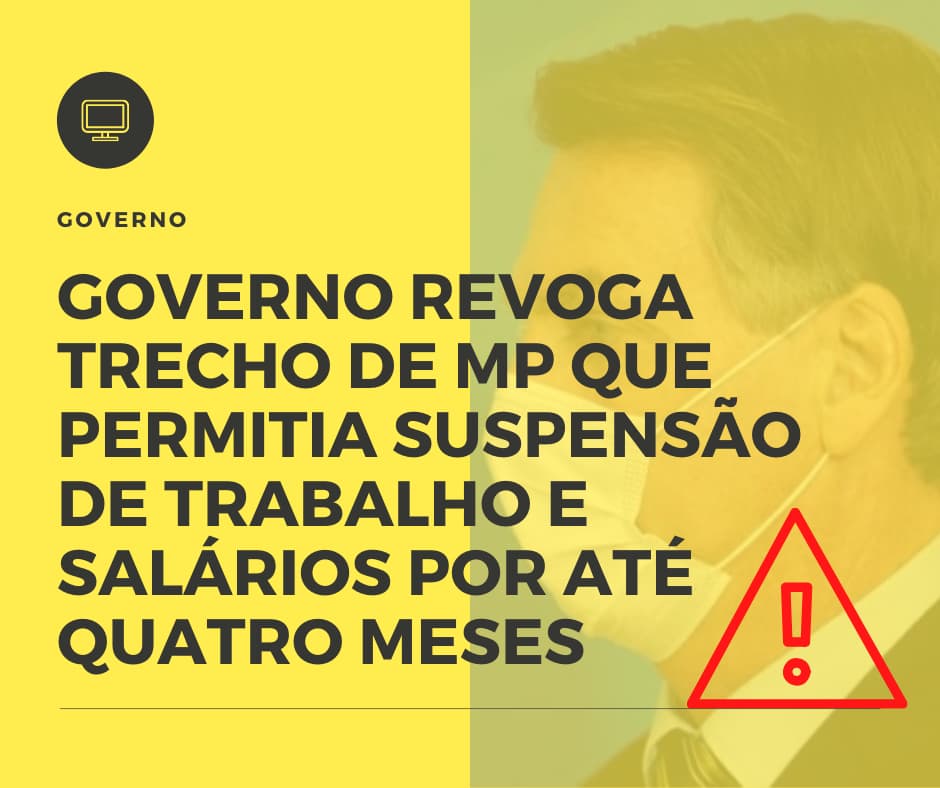 Governo Revoga Trecho De Mp Que Permitia Suspensão De Trabalho E Salários Por Até Quatro Meses - Escritório de Contabilidade em São Paulo | Revicont Contabilidade